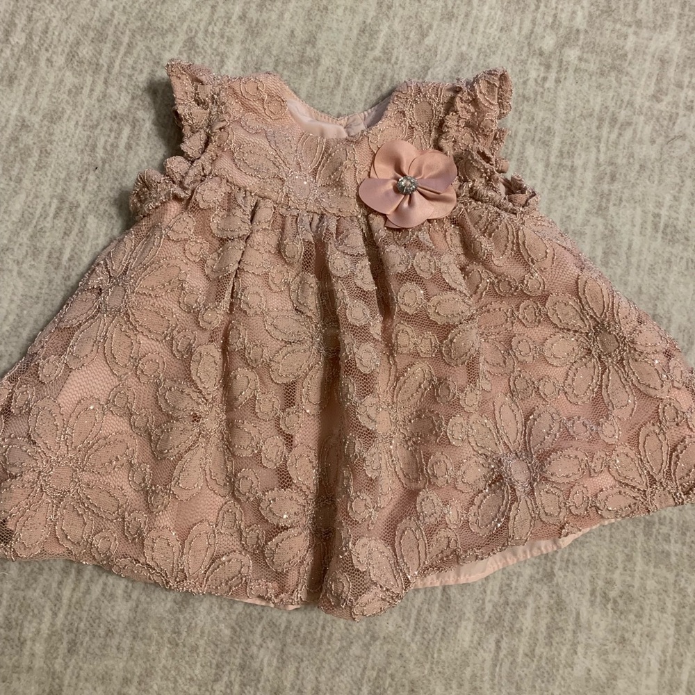 Pink and Silver Sparkly Marmellata Infant Dress